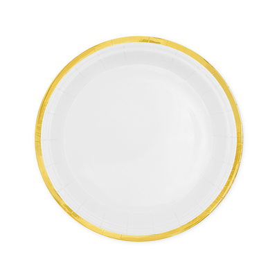 Bílé Classic Gold - Talíře papírové 17 cm 6 ks