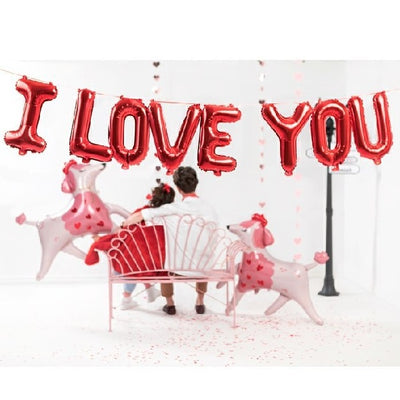 Sada balónků "I love you", červená 210 x 35 cm