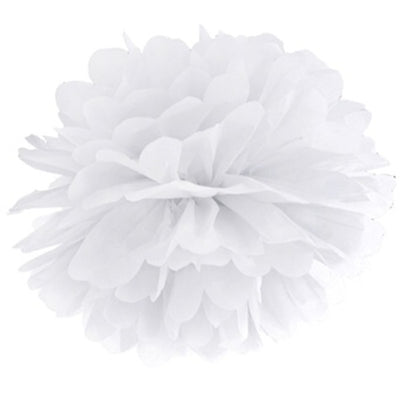 Pom poms papírový 25cm bílý