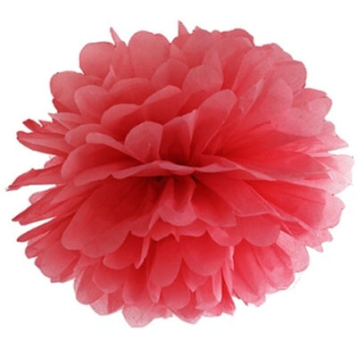 Pom poms papírový 25cm červený
