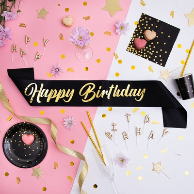 Šerpa narozeninová Happy Birthday černá
