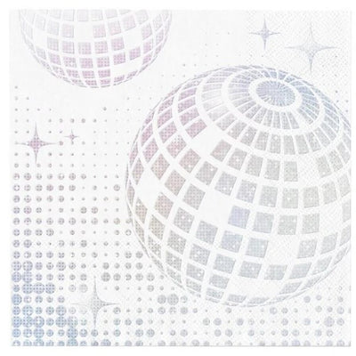 Ubrousky Disco koule stříbrno-bílé 33x33cm 10ks