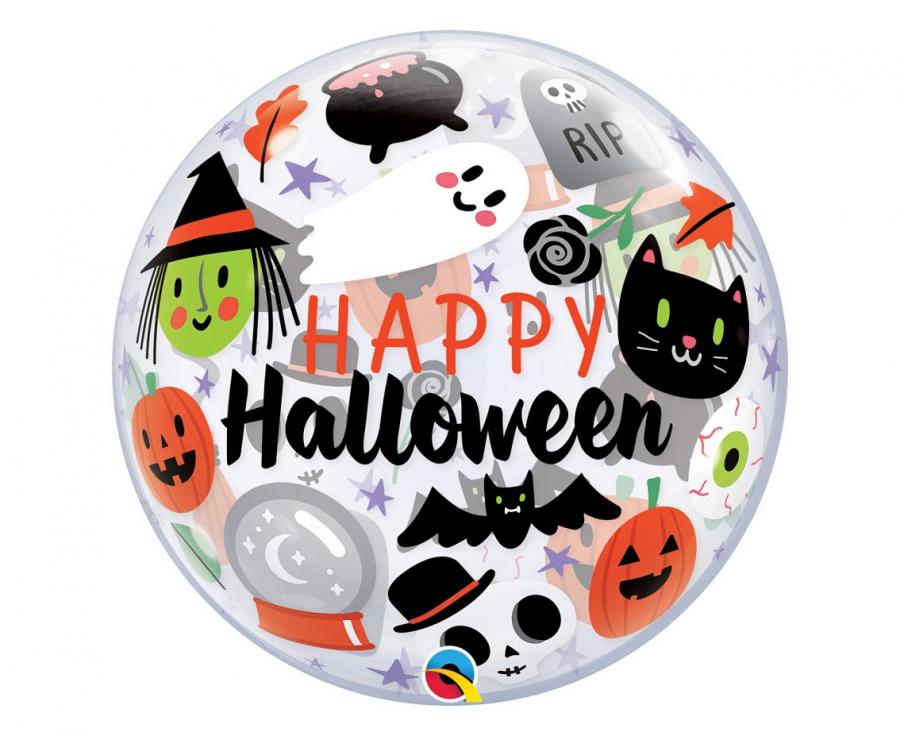Balónek fóliový Bubble Everything Halloween, 56 cm