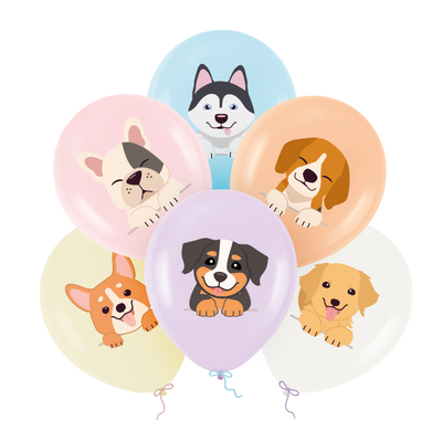 Dogs balloons 12 inches, set of 6