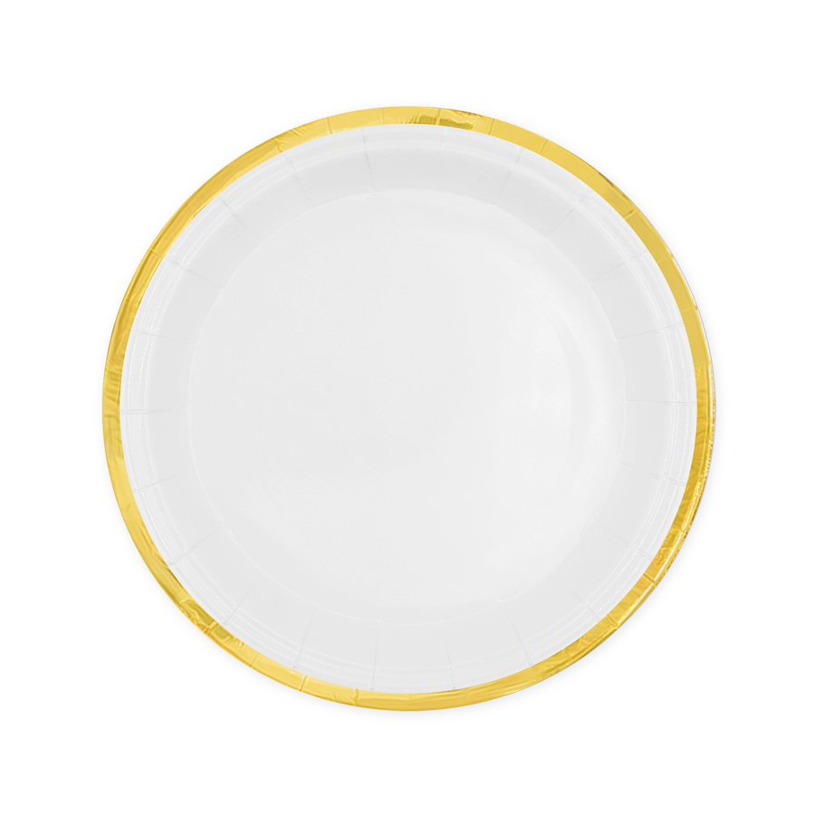 Bílé Classic Gold  - Talíře papírové 17 cm 6 ks