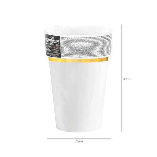 Zlato bílé - Kelímky papírové - 220 ml 6 ks
