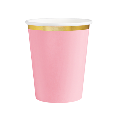 Zlato růžové  - Kelímky papírové - 220 ml 6 ks