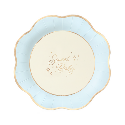 Baby blue - Talíř papírový 24 cm 6 ks