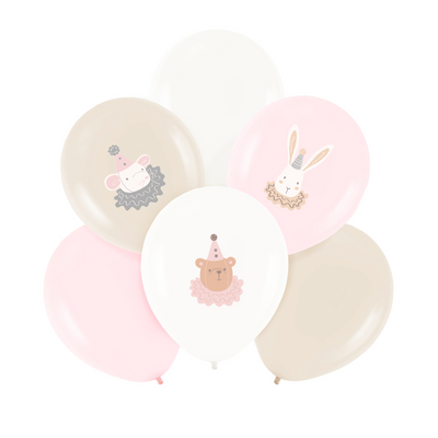 Pastel pink baby latex balloons, set of 6