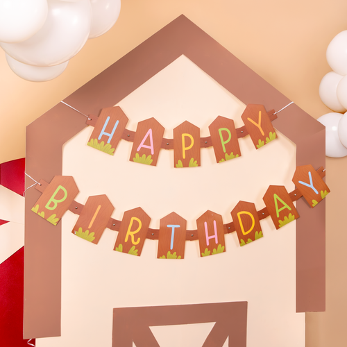 Happy Birthday Farm banner 182x17 cm