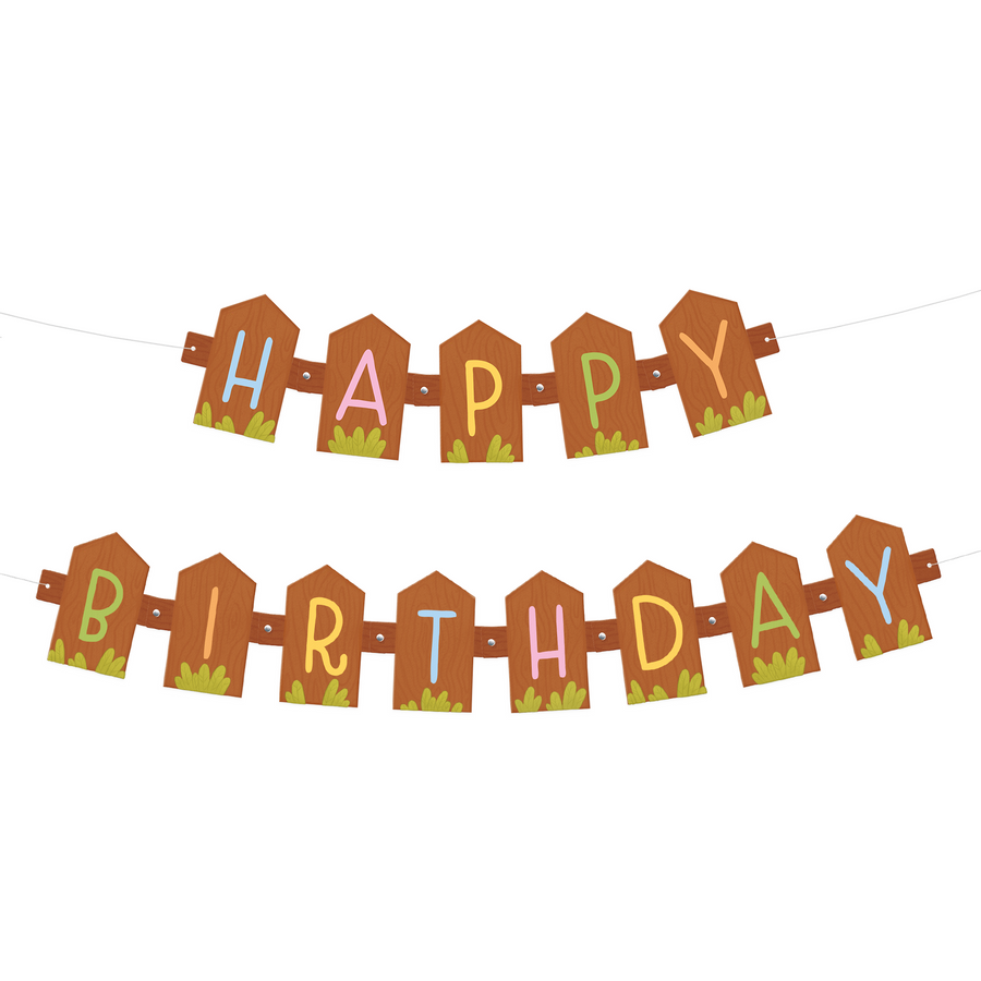Happy Birthday Farm banner 182x17 cm