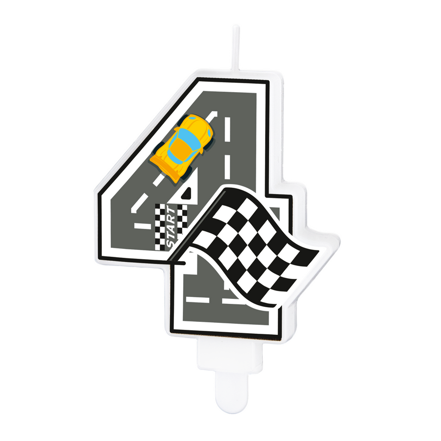 Dortová svíčka závodní auto číslo 4