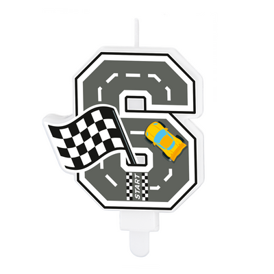 Dortová svíčka závodní auto číslo 6