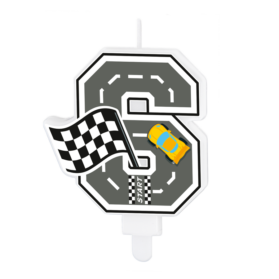 Dortová svíčka závodní auto číslo 6