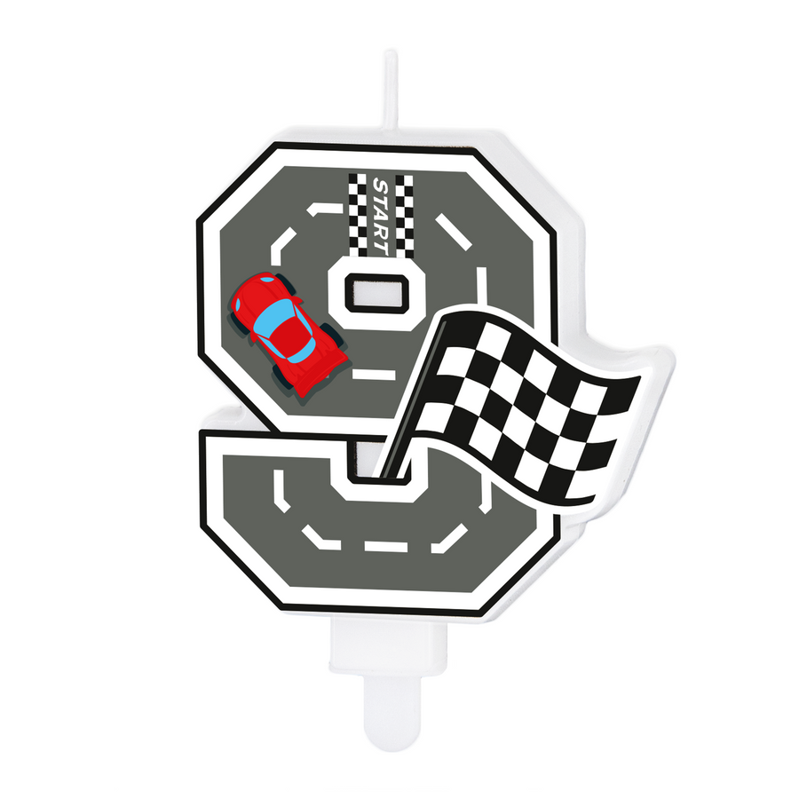 Dortová svíčka závodní auto číslo 9
