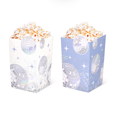 Silver Disco - papírový popcorn box 8,5 x 13,5 cm 6 ks