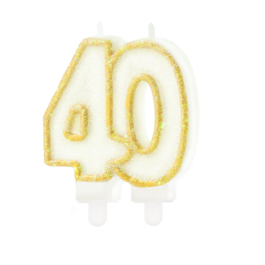 Zlatá číslicová svíčka 40