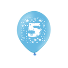 Barevný set - narozeninové balonky latexové (6 ks) 30 cm s číslem 5 – foto 3