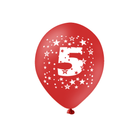 Barevný set - narozeninové balonky latexové (6 ks) 30 cm s číslem 5 – foto 5