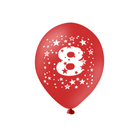 Barevný set - narozeninové balonky latexové (6 ks) 30 cm s číslem 8 – foto 5