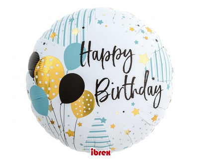 Balónek fóliový Happy Birthday kulatý, 36 cm