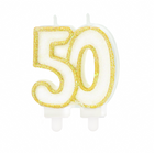 Zlatá číslicová svíčka 50 – foto 1
