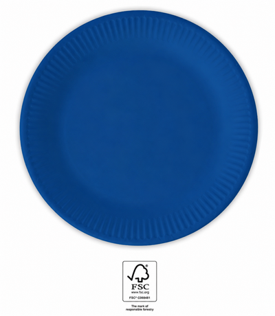 Talíře papírové tmavě modré 20 cm 8 ks