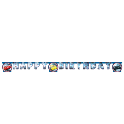 Banner papírový Happy Birthday Cars Victory Is Mine