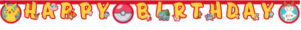 Banner papírový Happy Birthday Pokémon