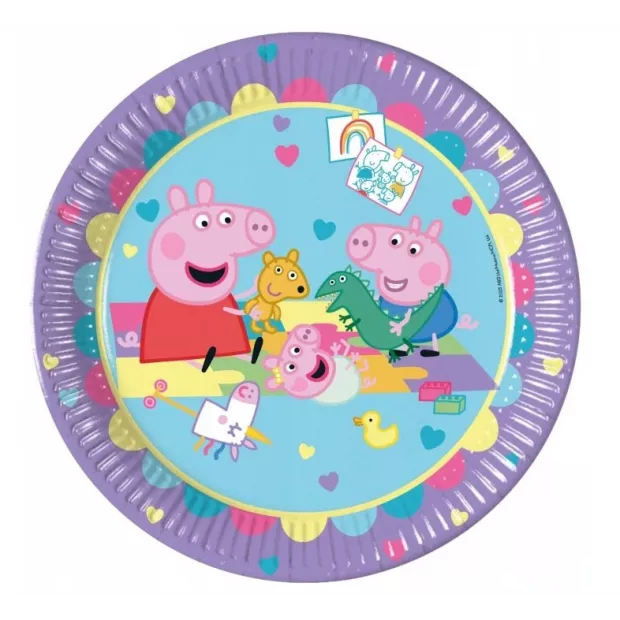 Talíře papírové Prasátko Peppa 23 cm 8 ks