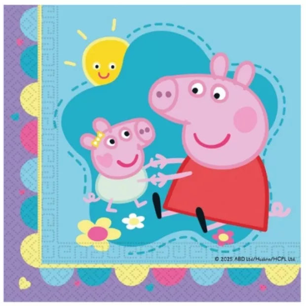 Ubrousky papírové 2vrstvé Prasátko Peppa 33 × 33 cm 20 ks