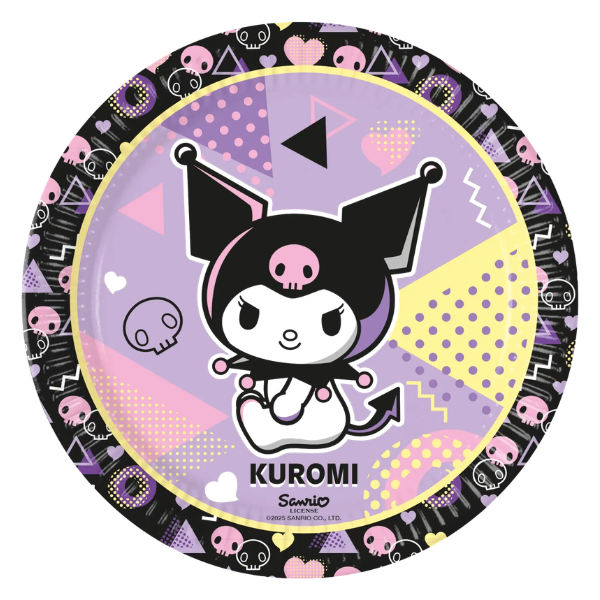 Talíře papírové Kuromi Pop Art 23 cm 8 ks