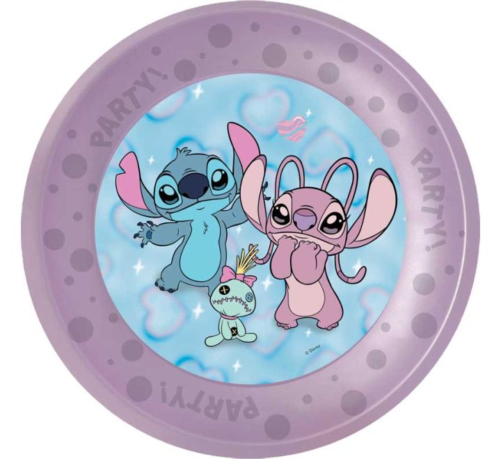 Talíře opakovaně použitelné Stitch a Angel Cutel 21 cm 4 ks