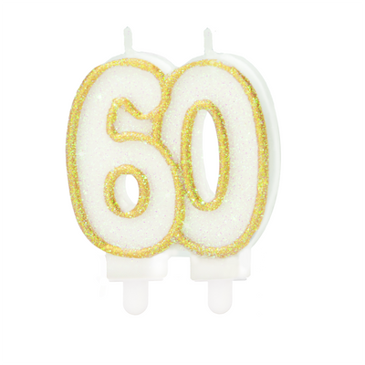 Zlatá číslicová svíčka 60