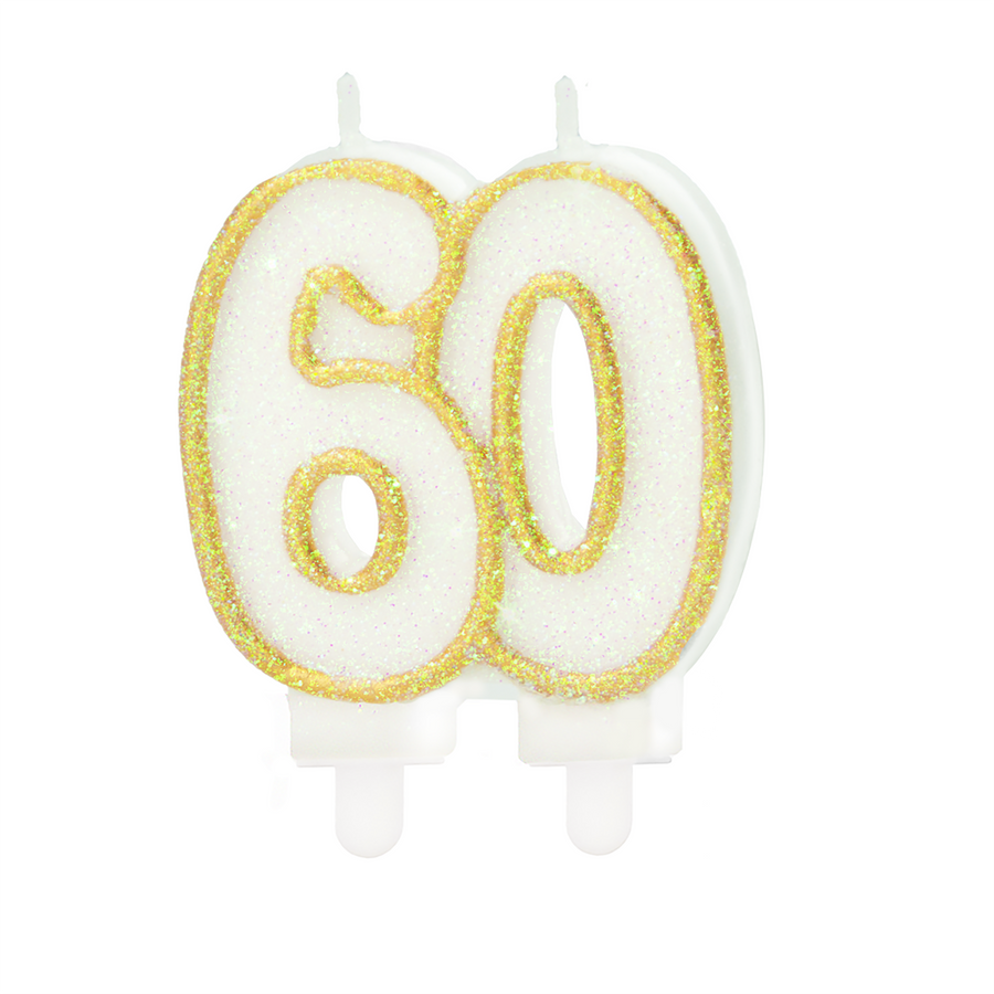 Zlatá číslicová svíčka 60