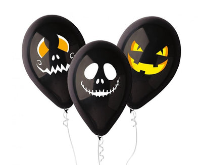 Balónky latexové Strašidelné halloweenské obličeje 30 cm 3 ks