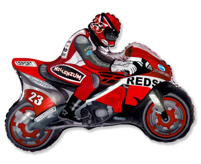 Balónek fóliový Motorka červená, 60 cm