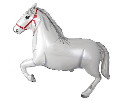 Balónek fóliový Bílý kůň, 60 cm