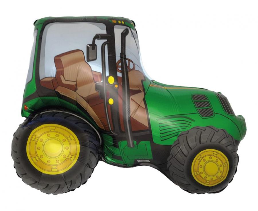Balónek fóliový Traktor zelený, 60 cm