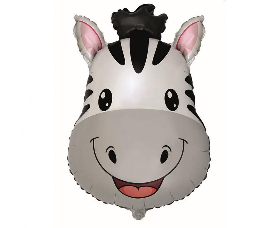 Balónek fóliový Zebra hlava, 60 cm