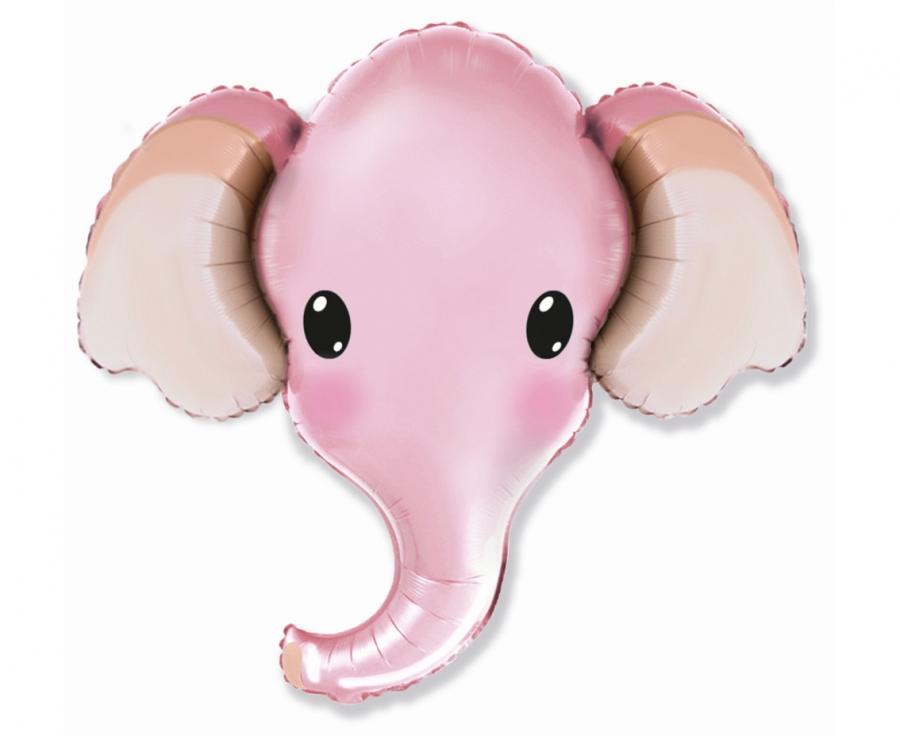 Balónek fóliový Slon růžový, 60 cm