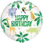 Balónek fóliový Happy Birthday Safari 46 cm – foto 1
