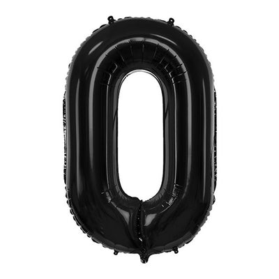 Balónek fóliový černé číslo 0 86 cm