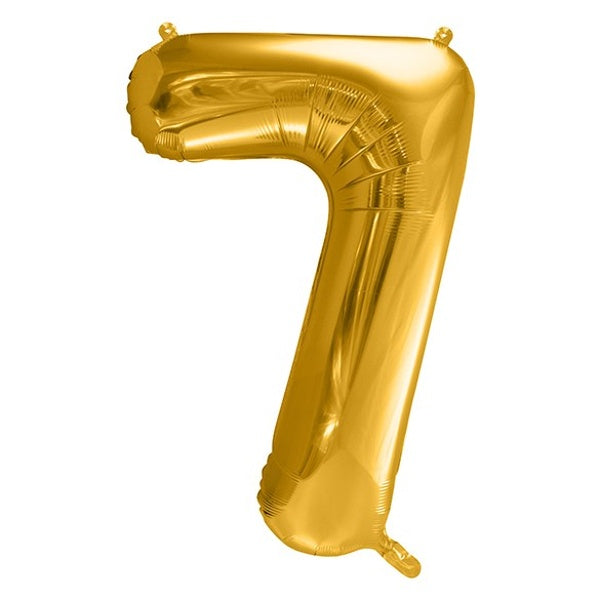 Balónek číslo zlaté 7 foliové 86 cm