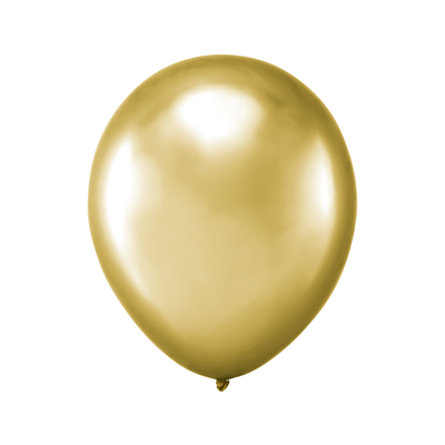 Latexový balón 27 cm 10 ks - zlatá chromová