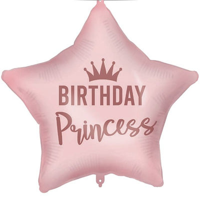 Balónek fóliový Birthday Princess růžový 46 cm