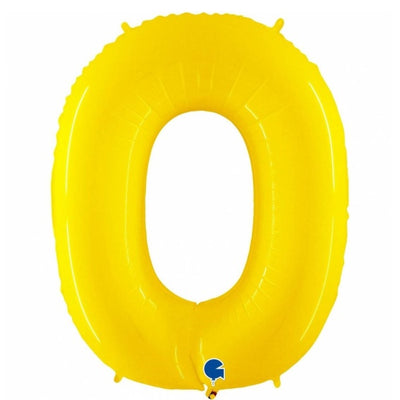 Balónek fóliový číslice žlutá 0 - 102 cm