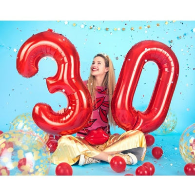 BALÓNEK fóliový číslo 0 červené 85cm