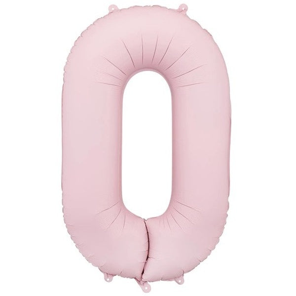 Balónek fóliový číslo 0 světle růžová 86 cm