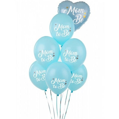 Balónek latexový Mom to Be pastelově světle modrá 30cm 1ks